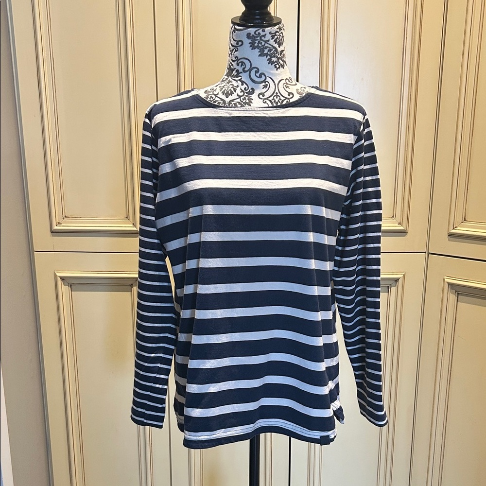 Striped Navy and White Women's Top